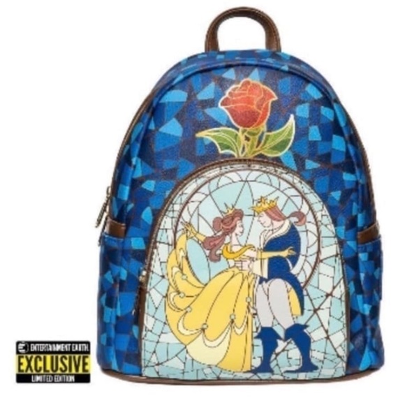 Loungefly Handbags - Loungefly Blue Beauty and the Beast Backpack
